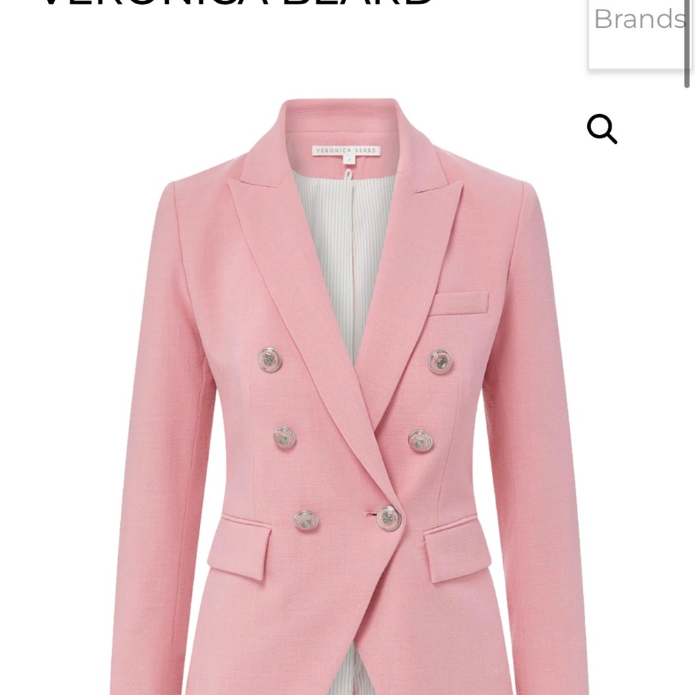 Veronica Beard Light Pink Double-Breasted Blazer - Picture 2 of 4